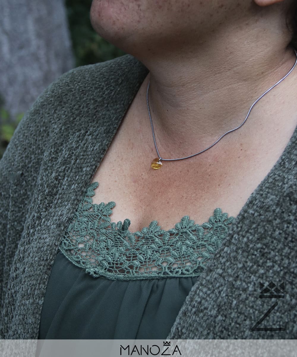 Collier Cœur Jaune en Cristal
