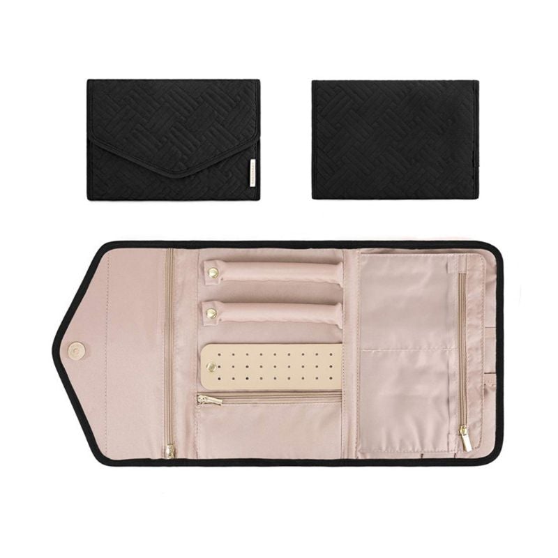 pochette bijou rose noir